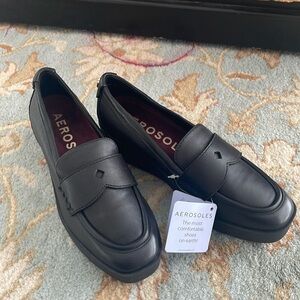 Aerosoles new wedge leather loafers